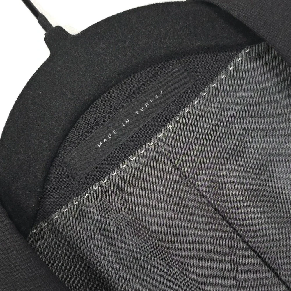 HUGO BOSS Mens Sport Coat Blazer 38S 100% Virgin Wool Business Charcoal Gray